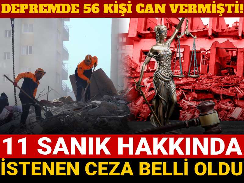 Depremde 56 kişi can vermişti! 11 sanık hakkında istenen ceza belli oldu