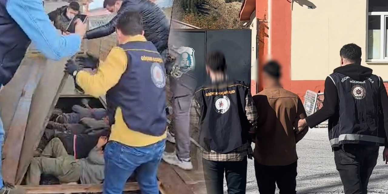 Tır’daki gizli bölmeden 20 kaçak göçmen çıktı!