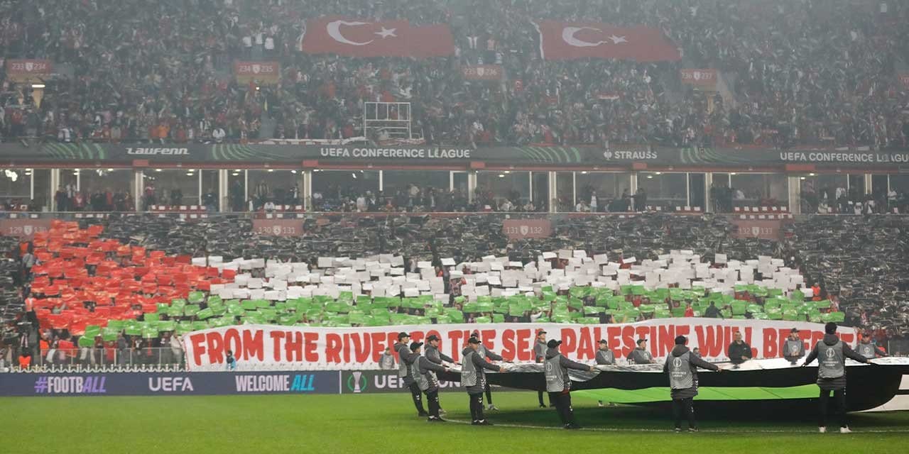 Samsunspor taraftarından Filistin'e destek