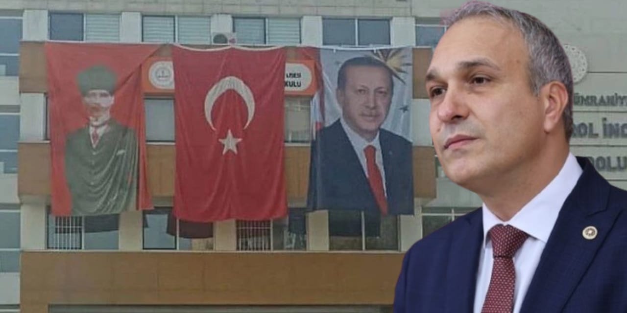 Erdoğan posteri 10 Kasım'da da okula asıldı! CHP'den tepki