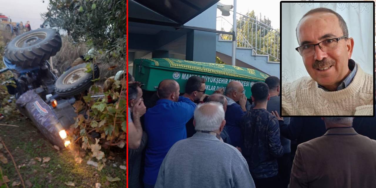 Devrilen traktörünün altında kalarak can verdi! Emekli öğretmen son yolculuğuna uğurlandı