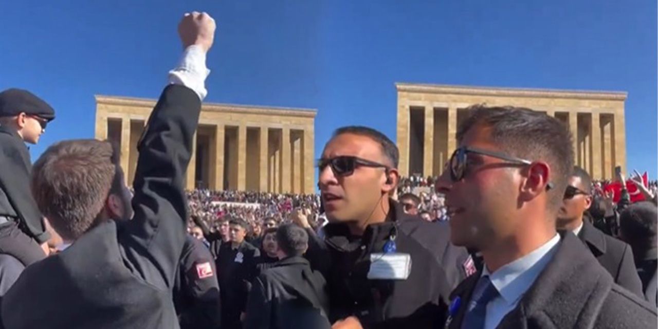 Erdoğan sloganına izin var Andımız'a yok!