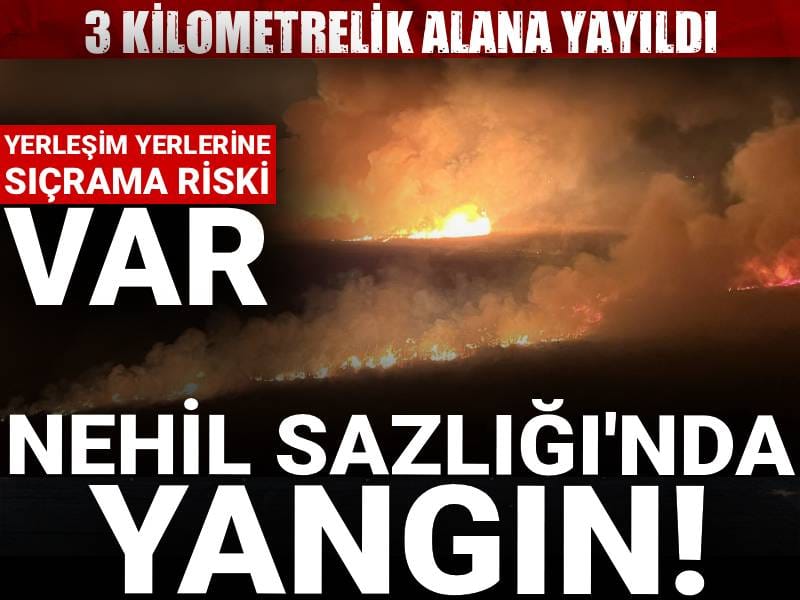 Nehil Sazlığı'nda yangın... Yerleşim yerlerine sıçrama riski var!