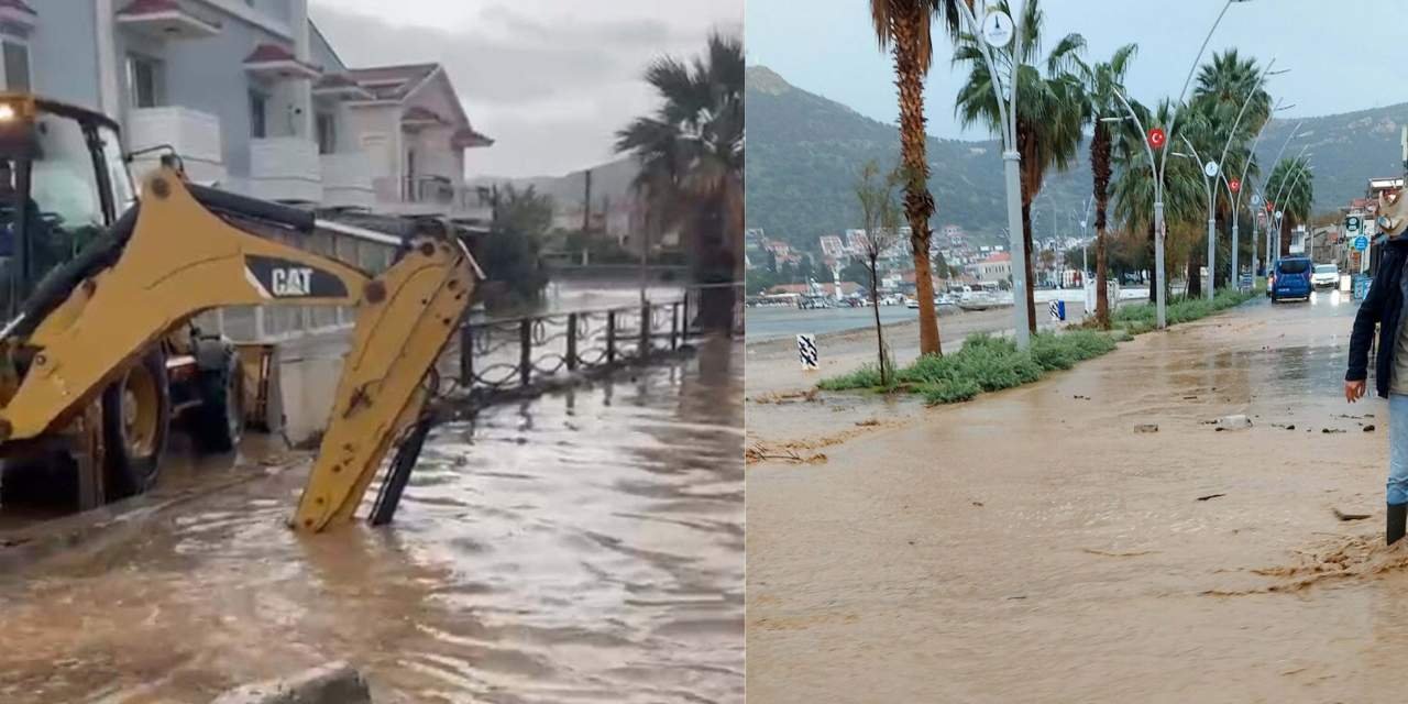 İzmir'de sağanak sele yol açtı: Cadde ve sokaklar sular altında kaldı