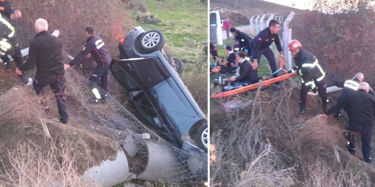 Aydın'da feci kaza! 6 kişinin bulunduğu otomobil devrildi