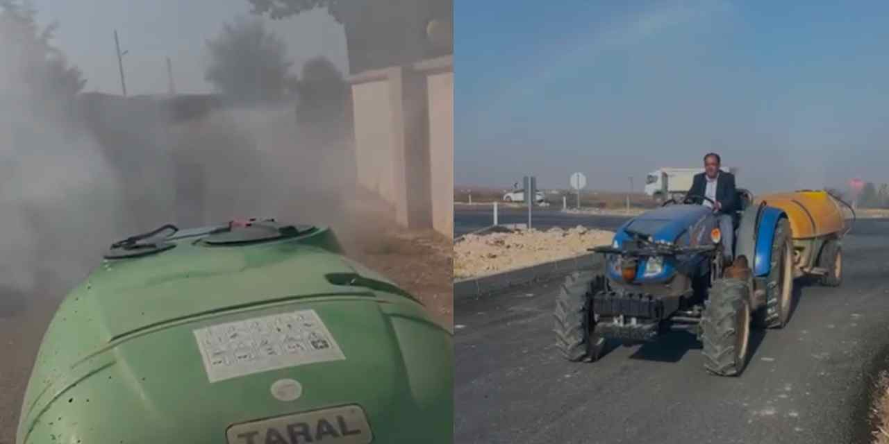 O ilçeyi sinekler istila etti: CHP'liler traktörlere atlayıp ilçeyi ilaçladı