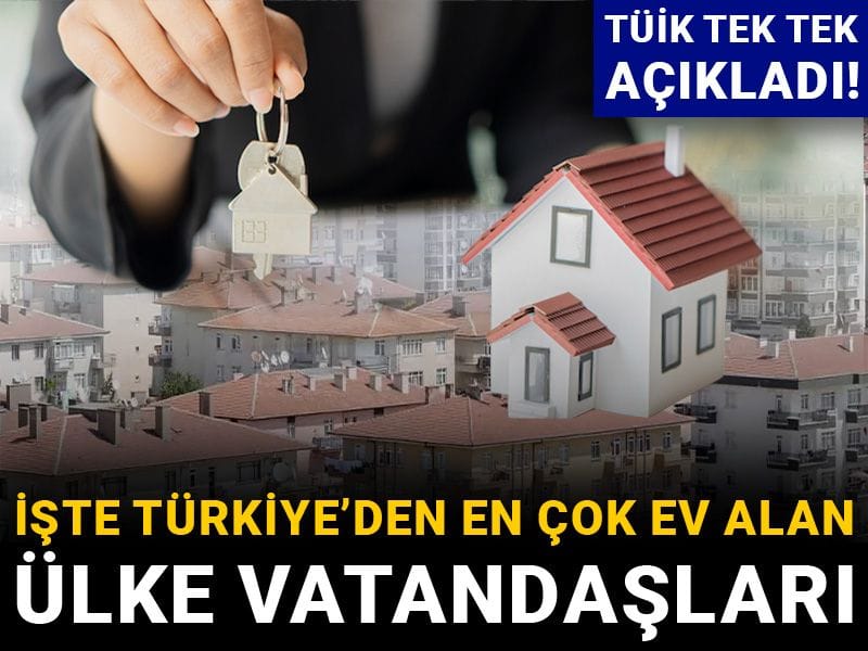TÜİK tek tek açıkladı! İşte Türkiye’den en çok ev alan ülke vatandaşları