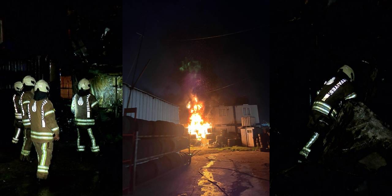 İşçilerin ısınmak için yaktığı soba yangına neden oldu