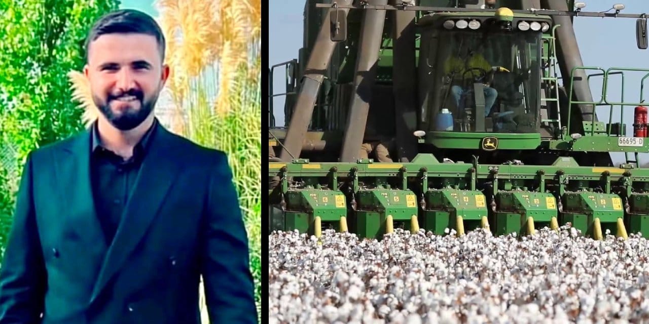 Pamuk biçme makinesine kapılan genç feci şekilde can verdi