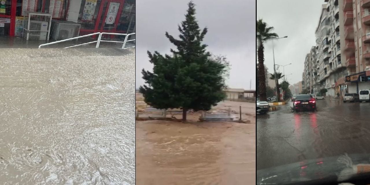 Sağanak vurdu: Mardin'de sokaklar göle döndü