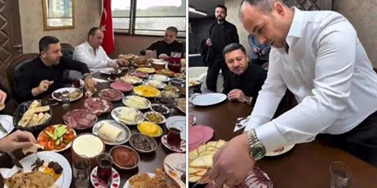 Belediye Başkanının katıldığı gösteriş sofrasına tepki yağıyor