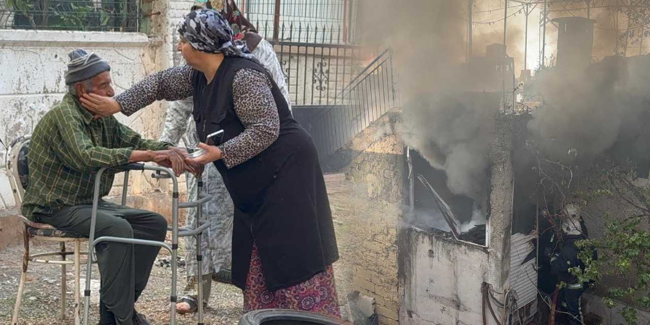 Mahalleli yaşlı çifti alevlerin arasından çekip çıkardı