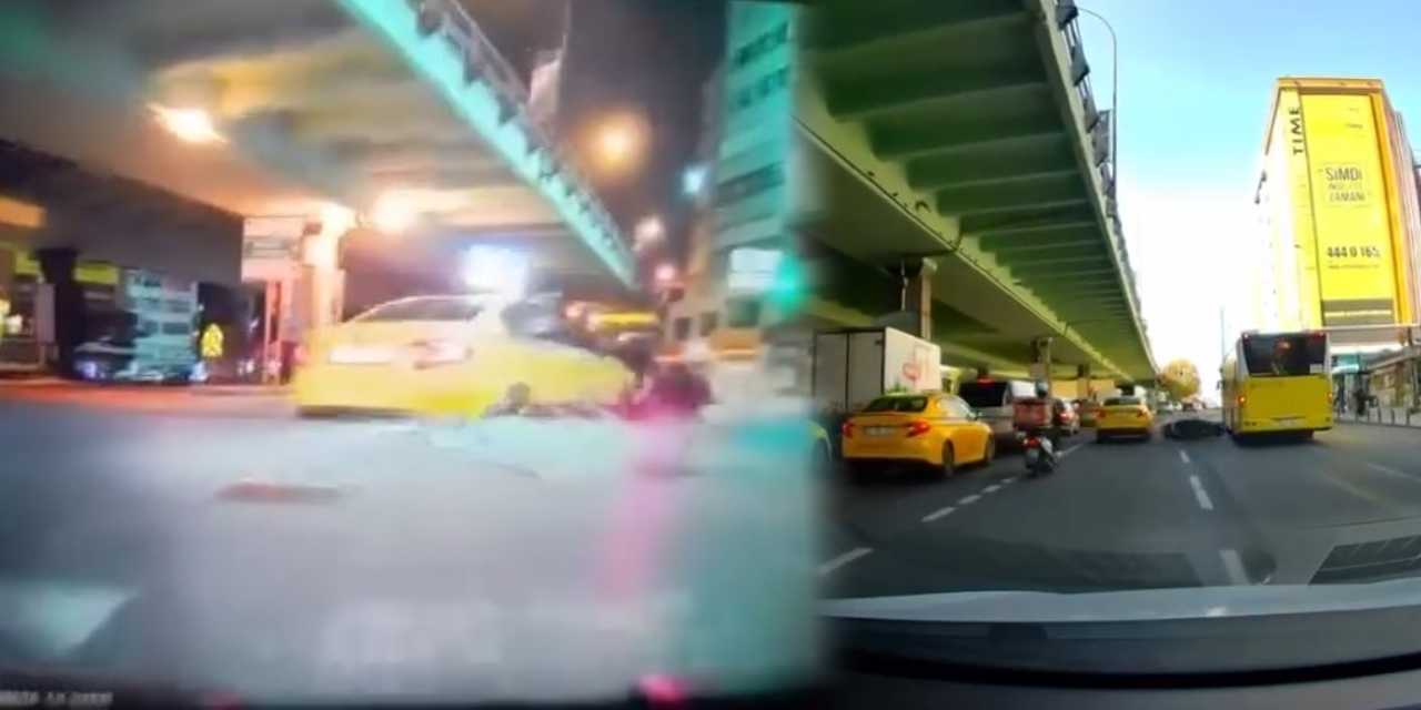 Taksi şoförü kontrolsüz şerit değiştirdi: Kazaya sebep oldu
