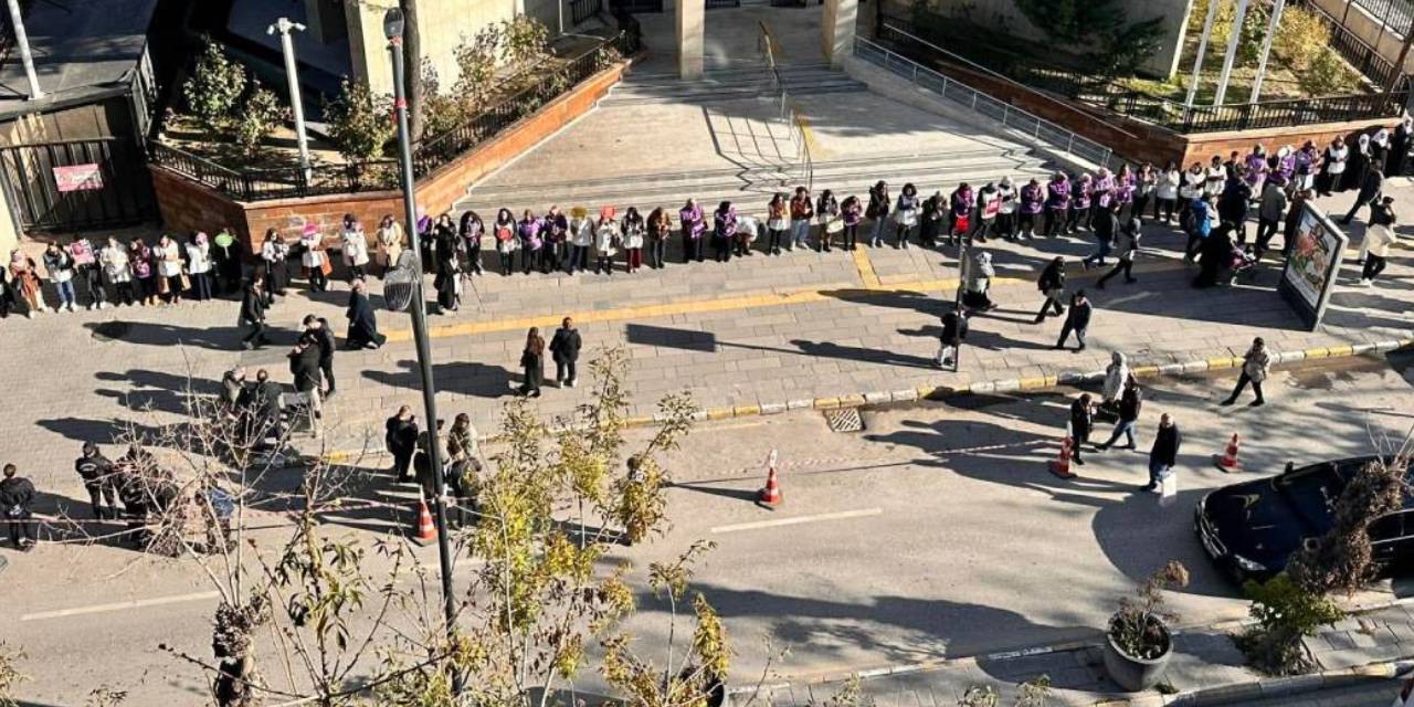 Van'da kadın cinayetlerine karşı insan zinciri