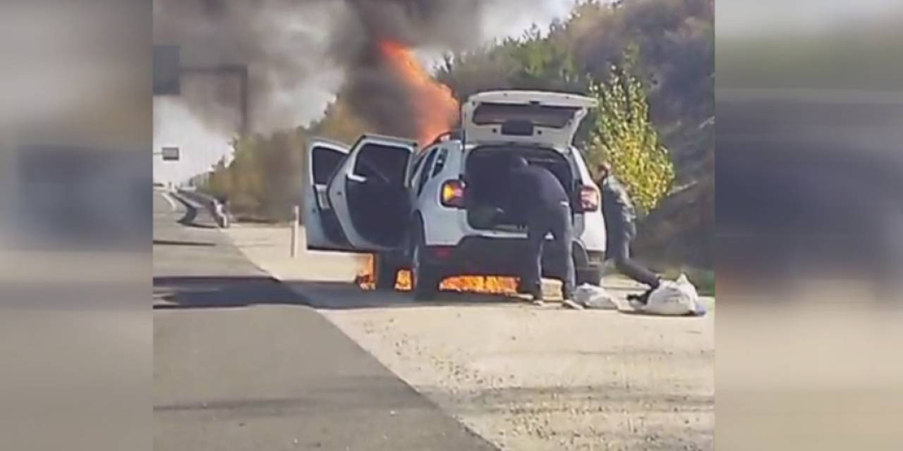 Ankara'da seyir halindeki otomobil alev alev yandı!