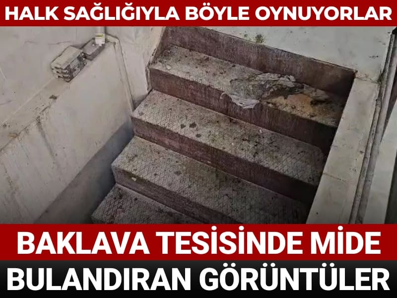 Halk sağlığıyla işte böyle oynuyorlar: Baklava üretim tesisinde mide bulandıran görüntüler
