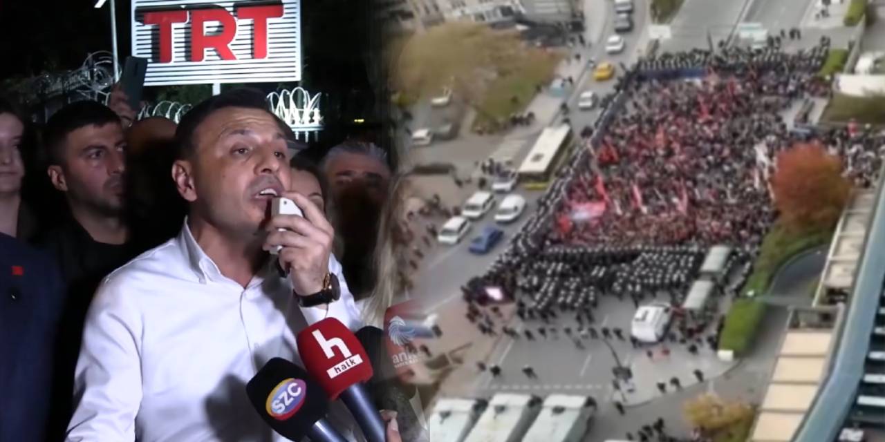 CHP'nin TRT eylemine Toma'lı engel: CHP'liler ablukayı aşarak TRT önüne ulaştı