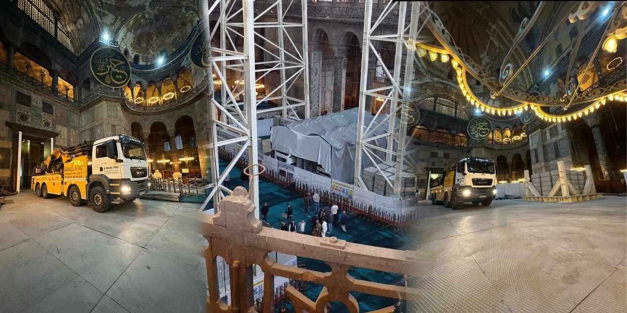 Ayasofya'daki kamyon görüntüsüyle ilgili açıklama geldi