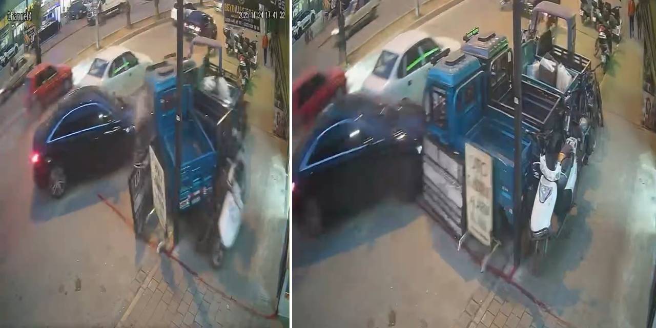 Fren yaptı ama duramadı! Kaza göz göre geldi