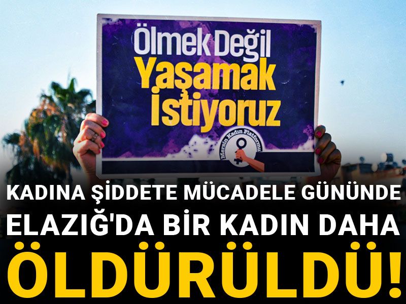 Kadına şiddete mücadele gününde Elazığ'da bir kadın daha öldürüldü!