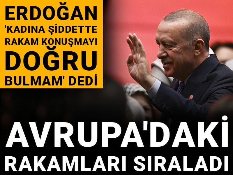 Erdoğan 'Kadına şiddette rakam konuşmayı doğru bulmam' deyip Avrupa'daki rakamları sıraladı