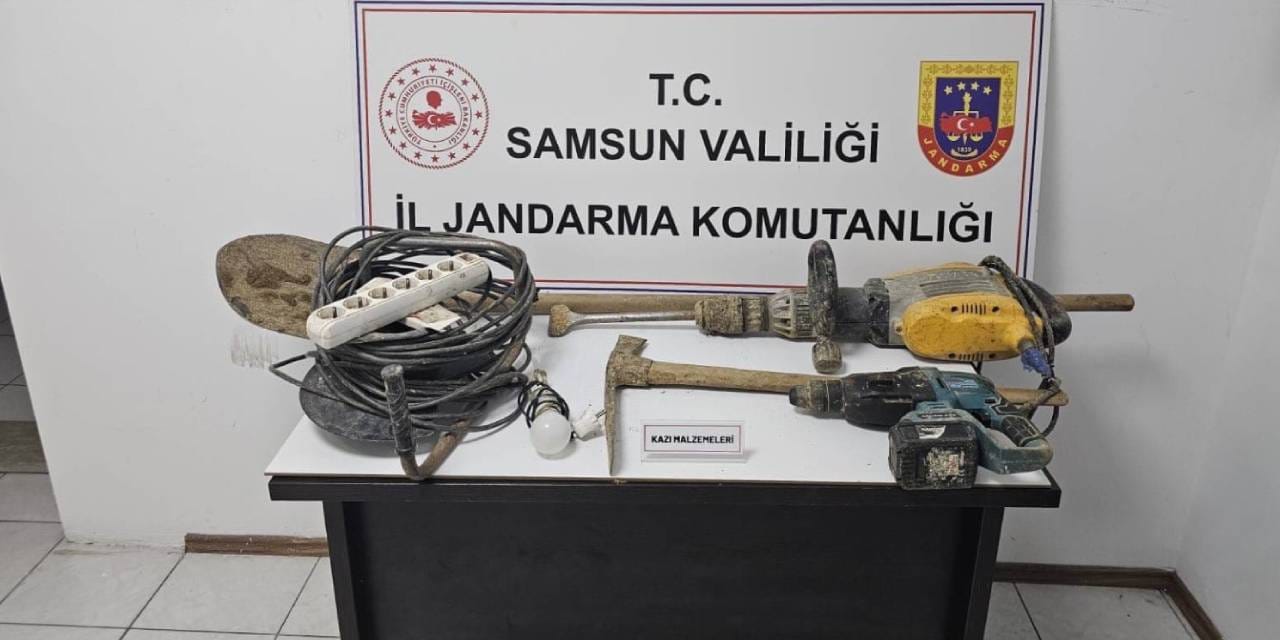 Samsun'da kaçak kazı yapan 7 kişiye suçüstü