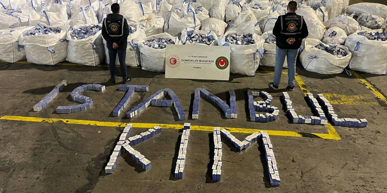 Ambarlı Limanı'nda dev operasyon: 94 milyon liralık kaçak sigara ele geçirildi