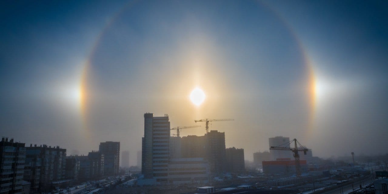 Dondurucu soğukta gökyüzü şöleni: 'Halo' hayran bıraktı