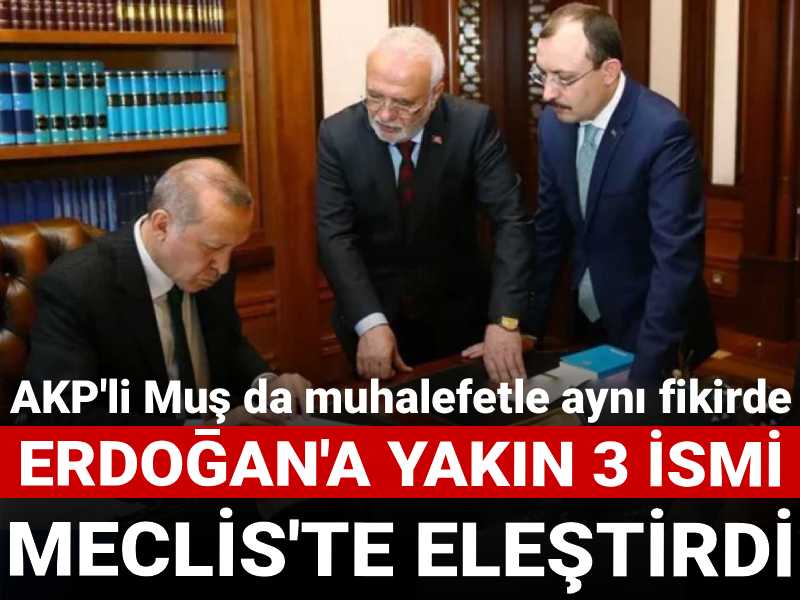 AKP'li Muş da muhalefetle aynı fikirde: Erdoğan'a yakın 3 isimi Meclis'te eleştirdi