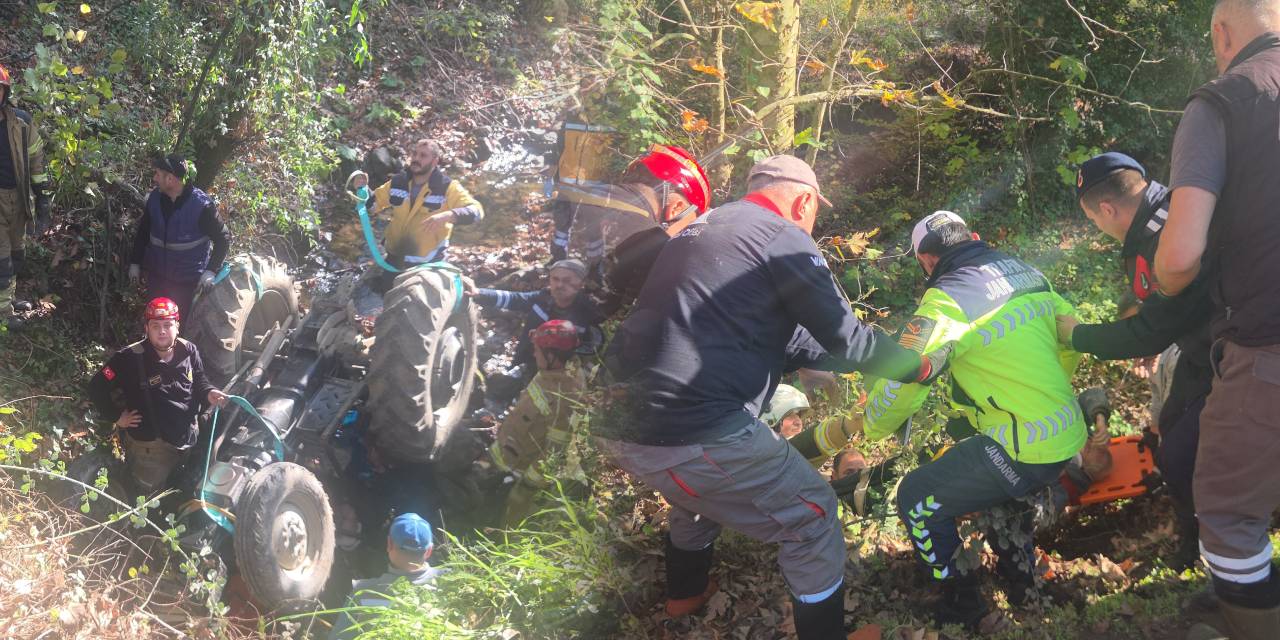 Bursa’da feci kaza! Dere yatağına düşen traktörün altında kaldı