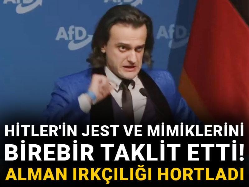 Hitler'in jest ve mimiklerini birebir taklit etti! Alman ırkçılığı hortladı