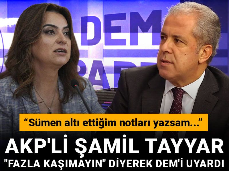 AKP'li Şamil Tayyar "Fazla kaşımayın" diyerek DEM'i uyardı: Sümen altı ettiğim notları yazsam...