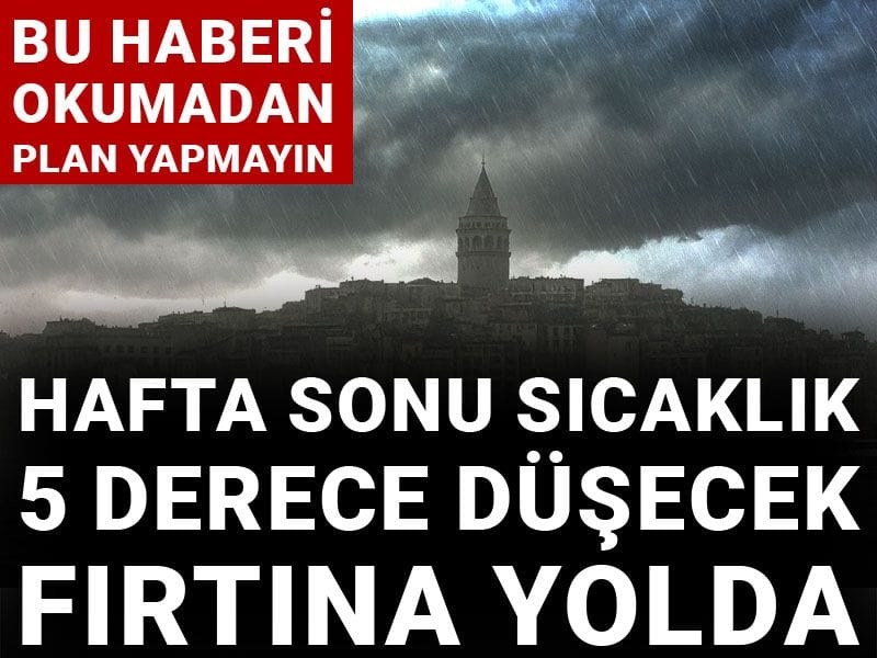 Bu haberi okumadan plan yapmayın: Hafta sonu sıcaklık 5 derece düşecek fırtına yolda