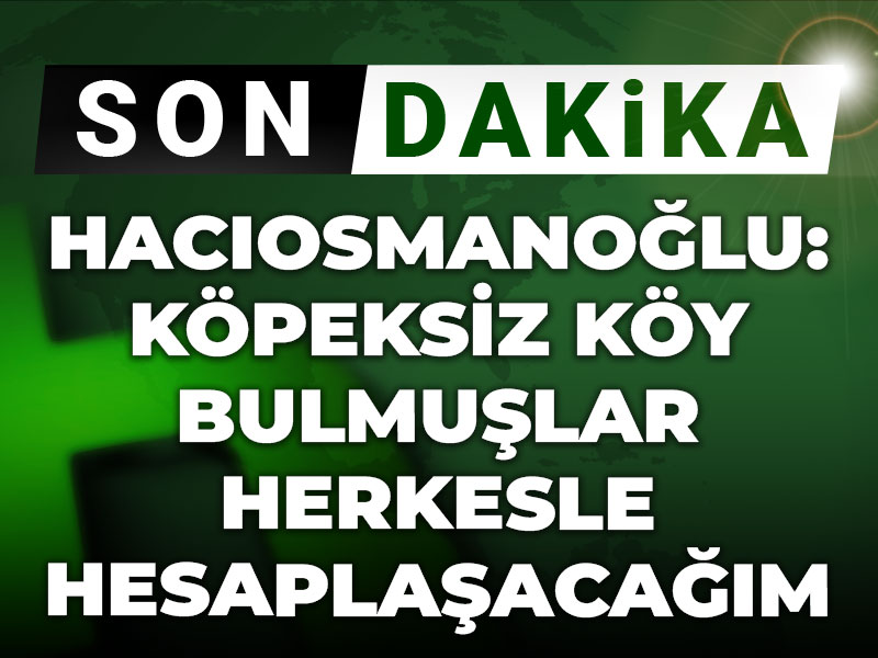 Hacıosmanoğlu: Köpeksiz köy bulmuşlar, herkesle hesaplaşacağım