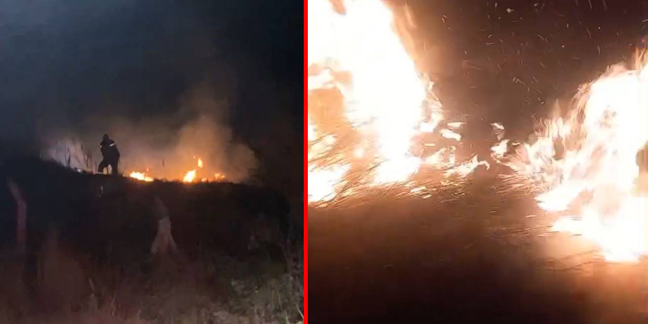 Hatay'da çalılık alanda yangın!