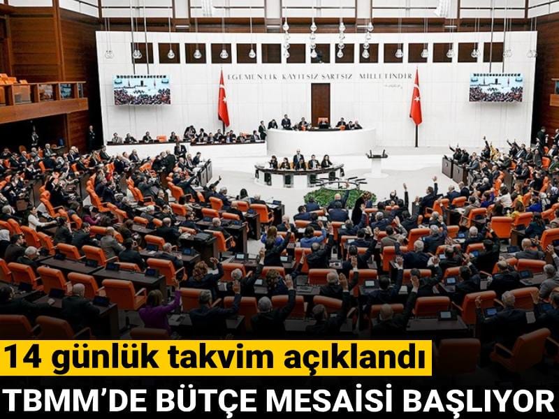 TBMM’de 2026 bütçe mesaisi başlıyor: 14 günlük takvim açıklandı