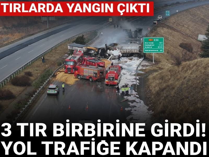 Son dakika | Adana-Gaziantep yolunda 3 tır çarpıştı