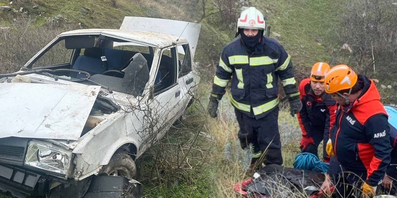 Denizli’de feci kaza! Yoldan çıkarak 50 metre yuvarlandı