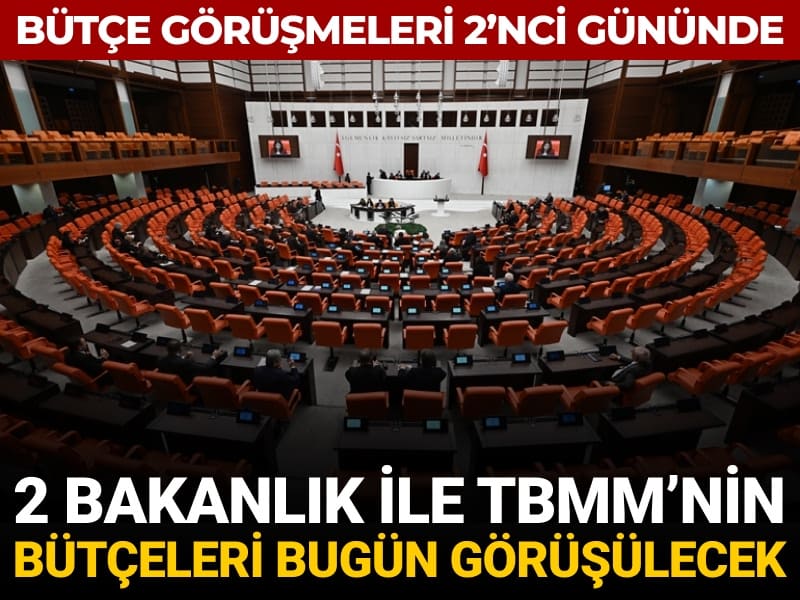 Bütçe görüşmeleri 2'nci gününde: İki bakanlık ve TBMM'nin bütçeleri görüşülecek