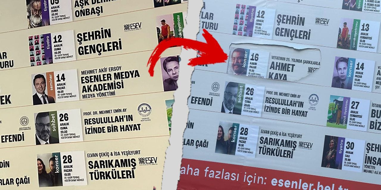 AKP'li belediyenin etkinliğinde konuşacaktı! Mehmet Akif Ersoy'un afişleri yırtıldı