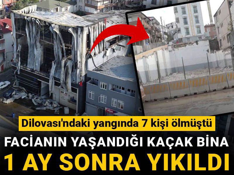 Dilovası'nda 7 kişiye mezar olan kaçak bina olaydan bir ay sonra yıkıldı!