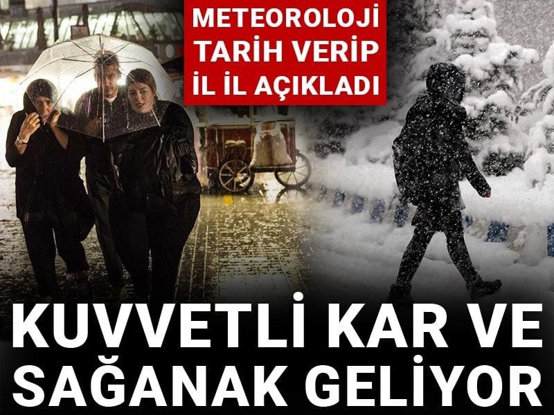 Meteoroloji tarih verip il il açıkladı: Kuvvetli kar ve sağanak geliyor