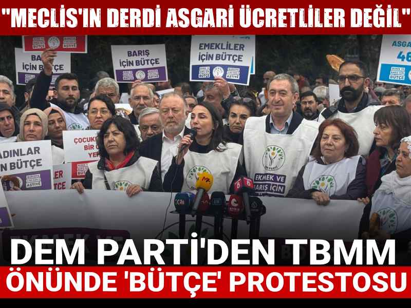 DEM Parti'den TBMM önünde 'bütçe' protestosu: Meclis'in derdi asgari ücretliler değil