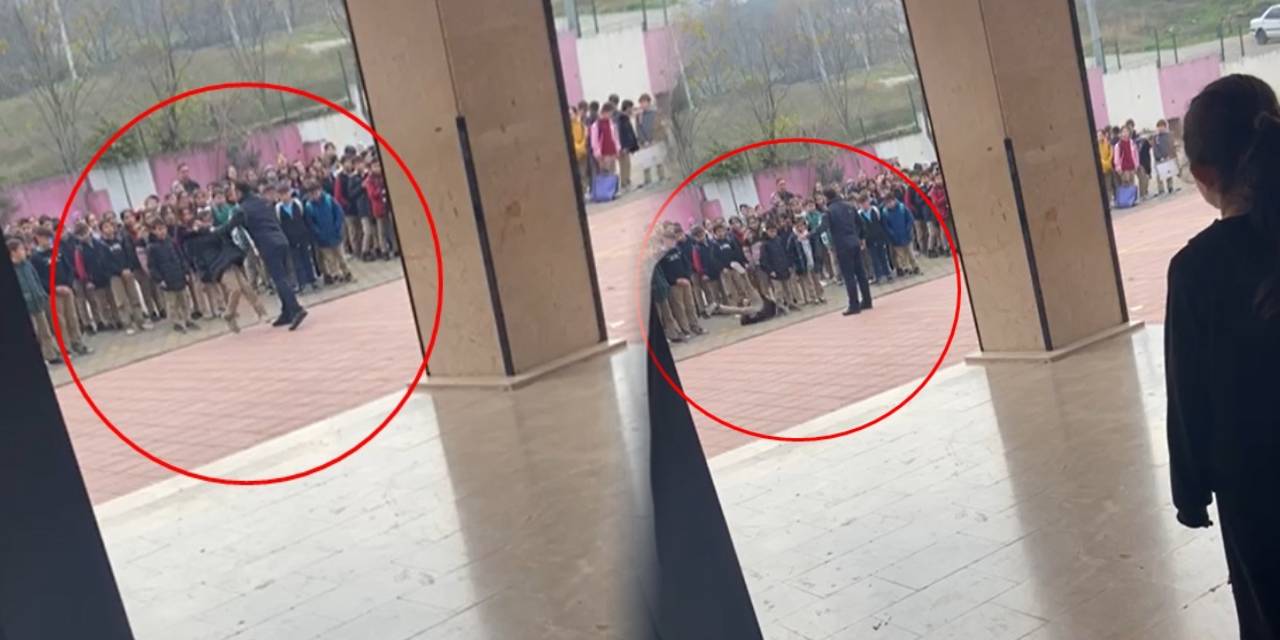Müdür öğrencisini yakasından tutarak yere savurdu! Herkesi gözü önünde yaptı