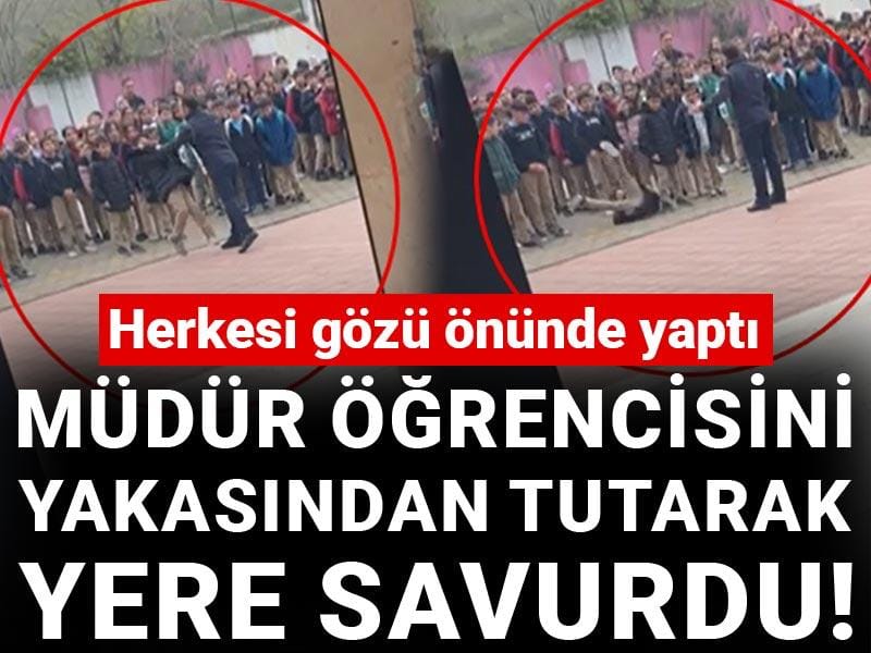 Müdür öğrencisini yakasından tutarak yere savurdu! Herkesi gözü önünde yaptı