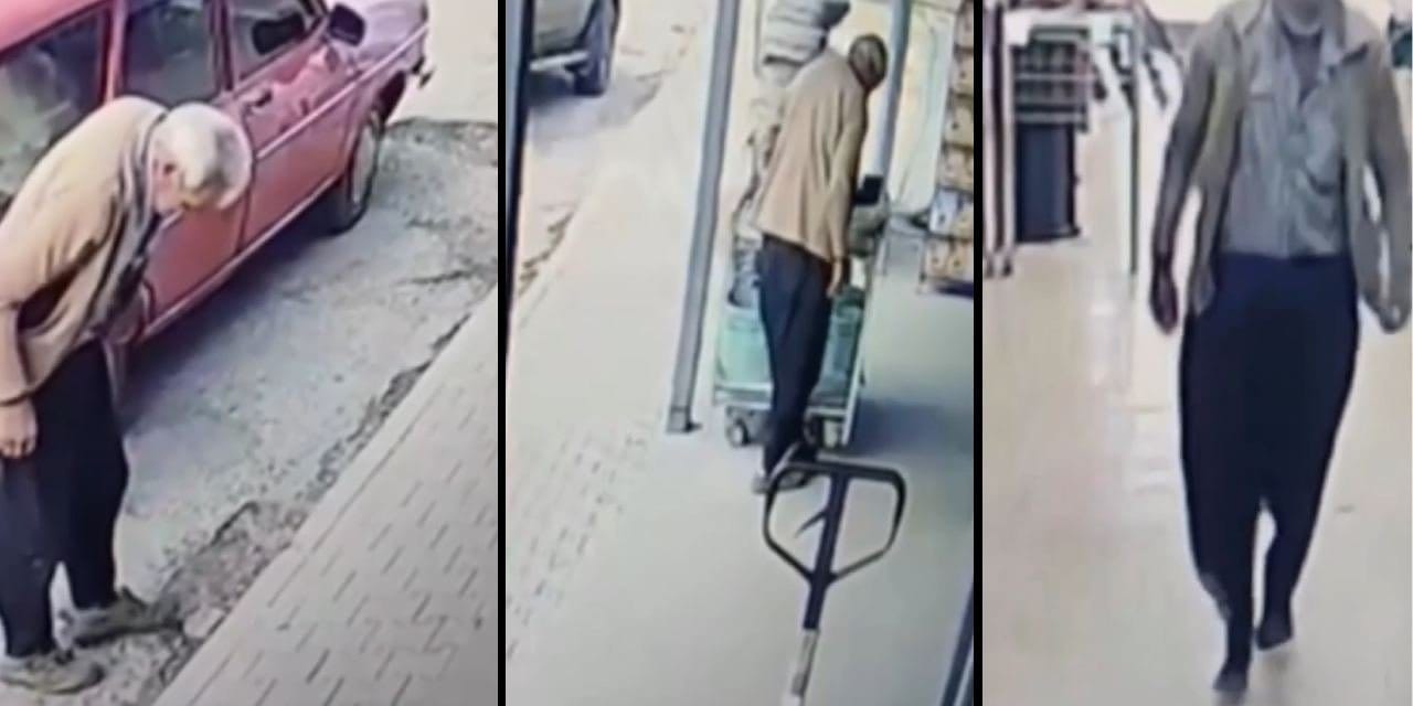 Kahrolsun garibanlık! Çamurlu ayakkabılarını çıkartıp markete girdi