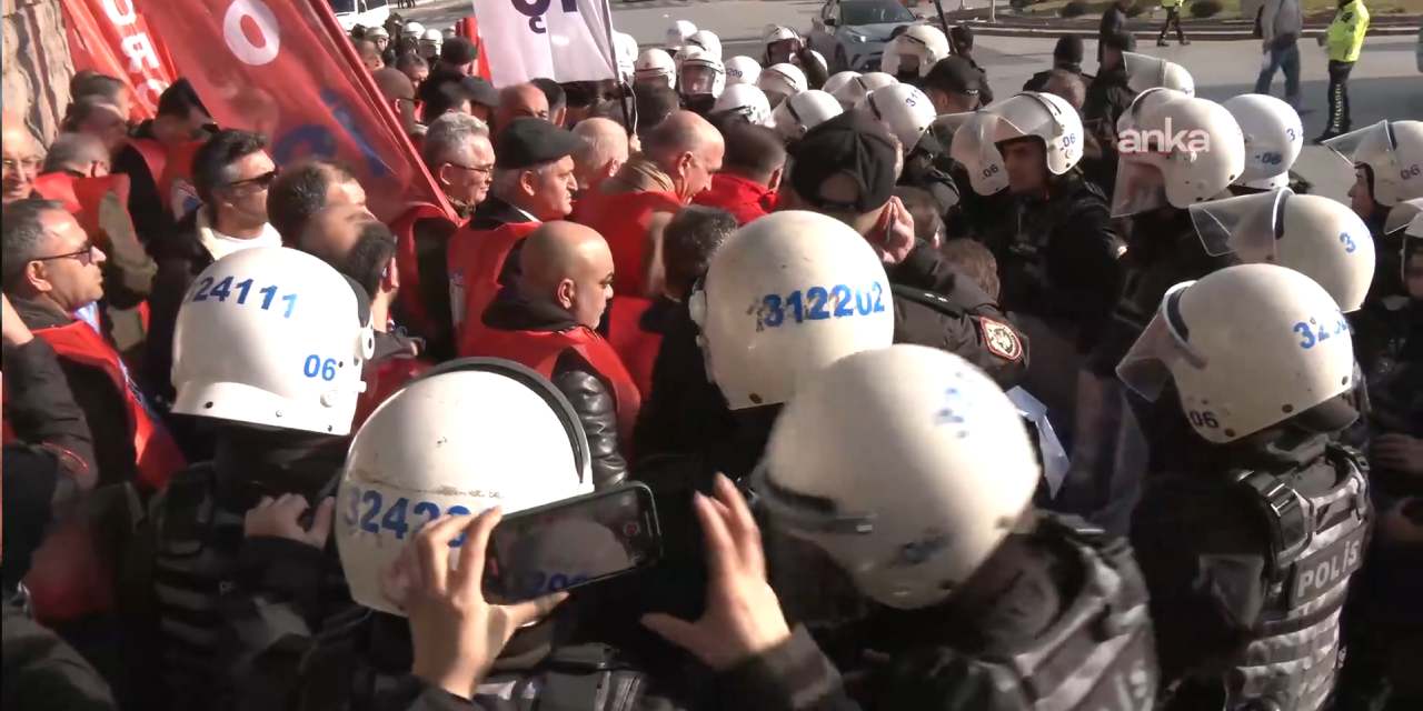 Son dakika | Birleşik Kamu İş'e TBMM önünde polis müdahalesi