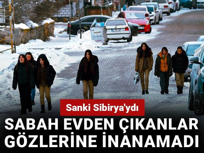 Sabah evden çıkanlar gözlerine inanamadı: Sanki Sibirya'ydı