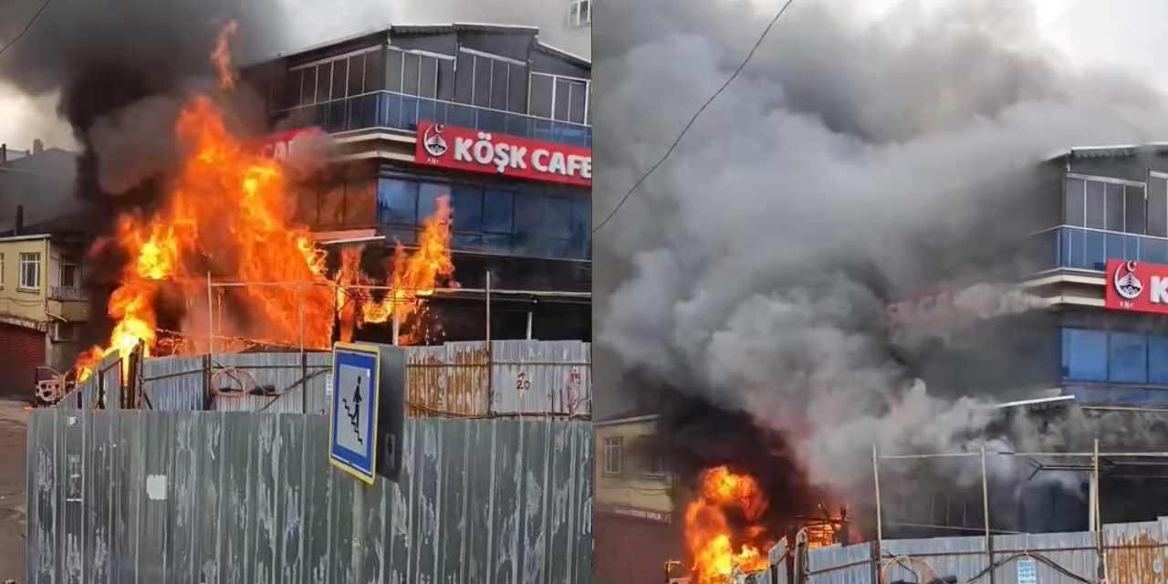 Otomobil yangını üç katlı binaya sıçradı!