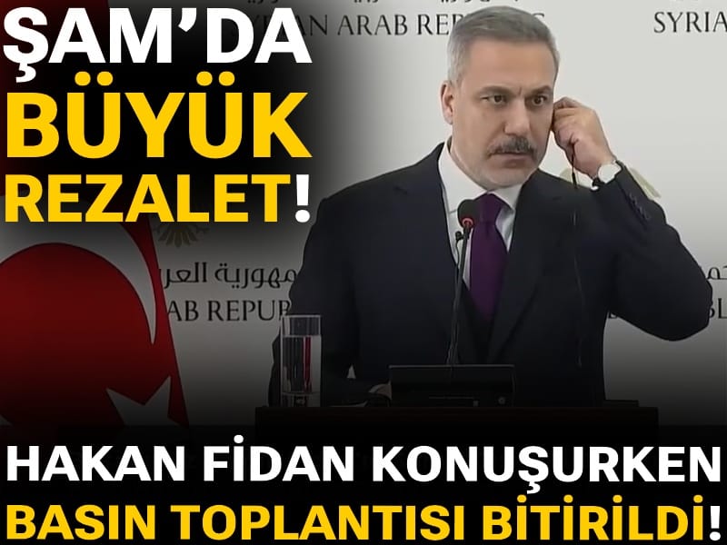 Şam’da büyük rezalet! Hakan Fidan konuşurken basın toplantısı bitirildi!